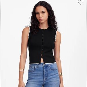 NWT Madewell Blanket-Stitch Crewneck Sweater Tank